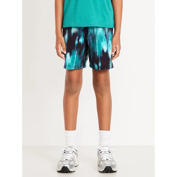 Above Knee StretchTech Performance Shorts for Boys - Hyper Blue Plaid