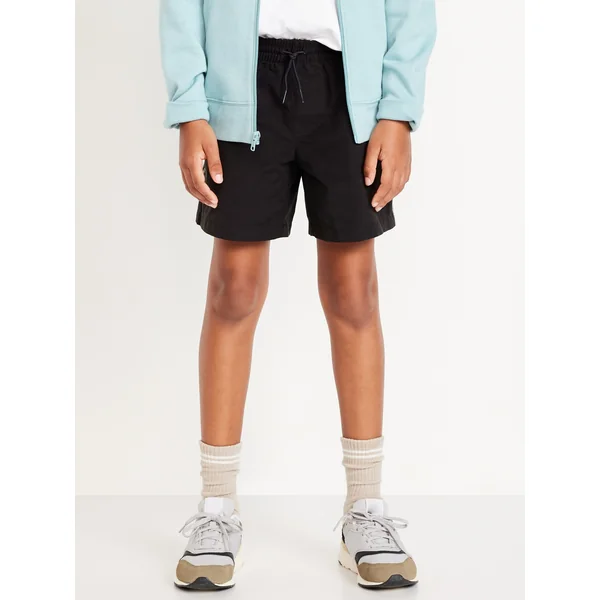 Above Knee Tech Zip-Pocket Shorts for Boys - BlackJack