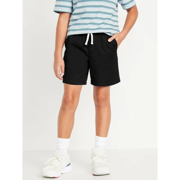 Above Knee Twill Pull-On Shorts for Boys - Black Jack