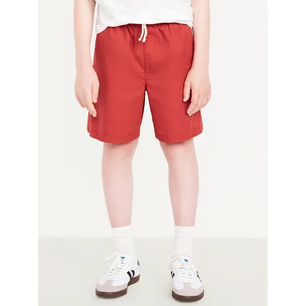 Above Knee Twill Pull-On Shorts for Boys - DELICIOUS RED
