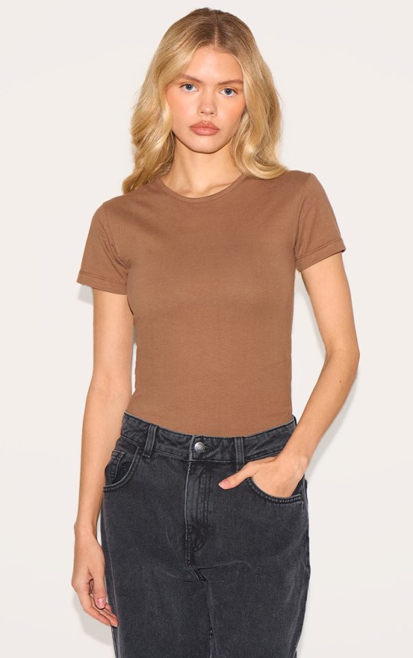 Taupe Premium Cotton Cap Sleeve Fitted Bodysuit