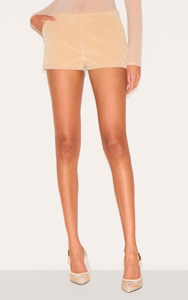 Sand Suede Low Rise Hot Pants