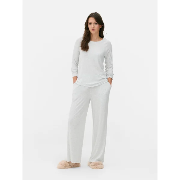 Adaptive Ribbed Pajama Top - Gray Heather