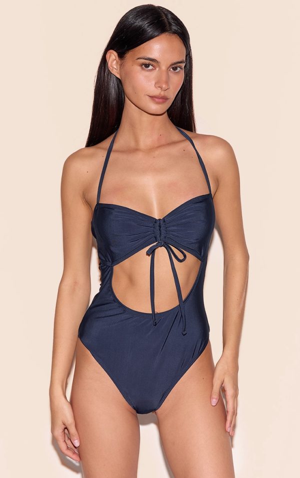 Navy Blue Cut Out Swimsuit