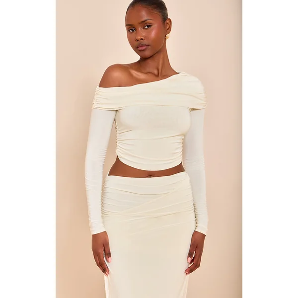 Almond Matte Sculpt Slinky Fold Over Top