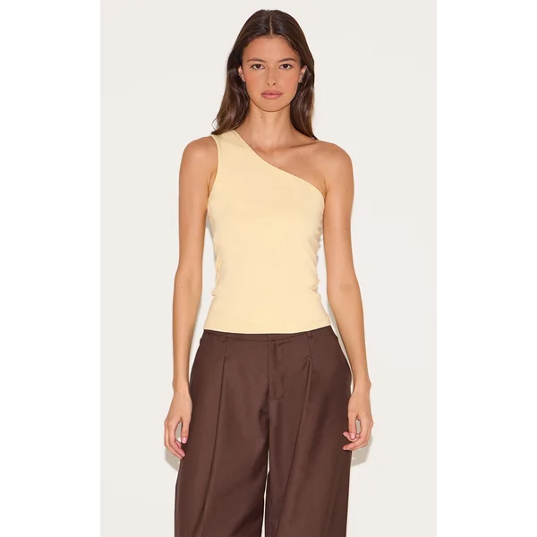 Almond Sleeveless One Shoulder Top