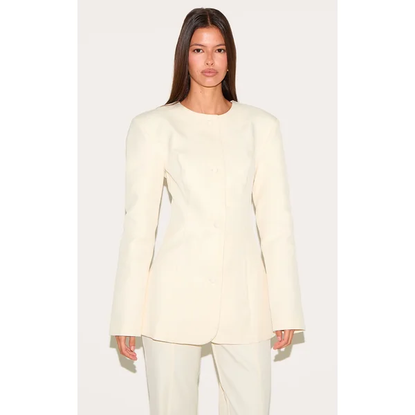 Almond Tailored Fitted Blazer