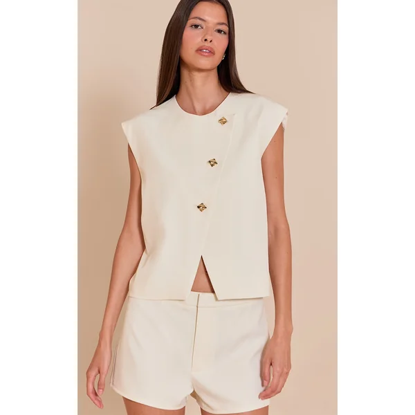 Almond Tailored Mini Shorts