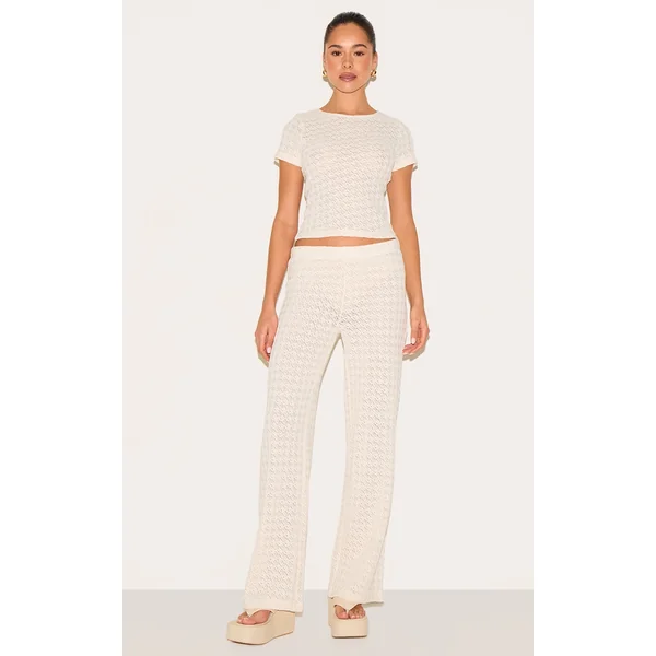 Almond Textured Straight Leg Pants
