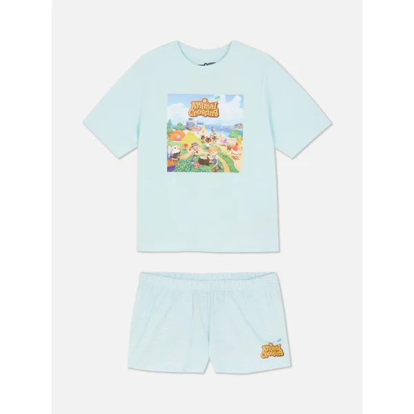 Animal Crossing Shorts Pajamas - Blue