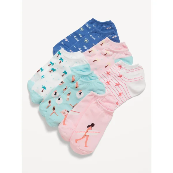 Ankle Socks 6-Pack for Women - Beach Scene