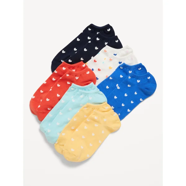 Ankle Socks 6-Pack for Women - Multi Hearts