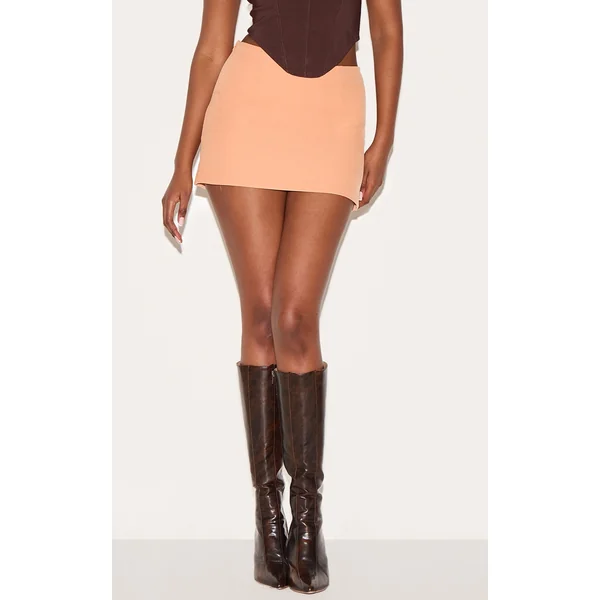 Apricot Woven A Line Mini Skirt