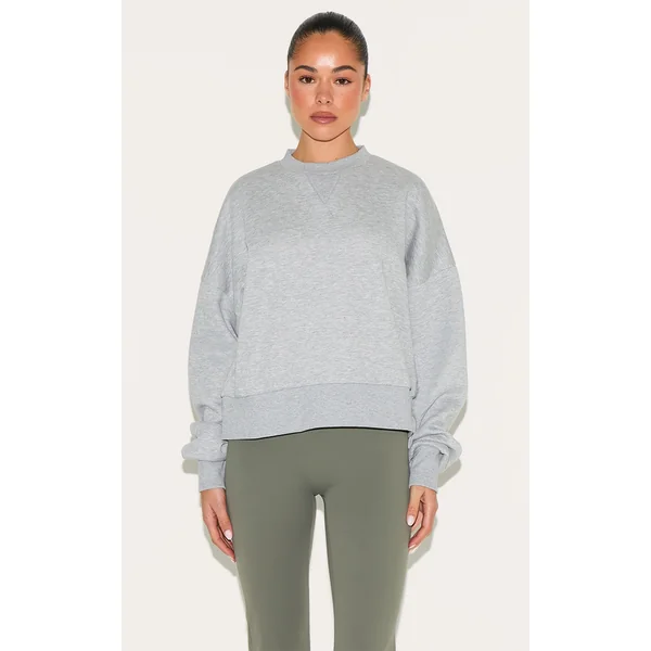 Ash Grey Boxy Basic Sweatshirt