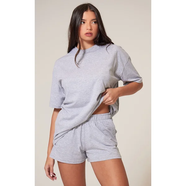 Ash Grey Cotton Oversized Boxy T-shirt