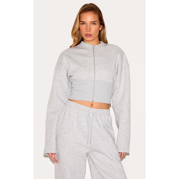 Ash Grey Extreme Cinched Waist Sweatshirt