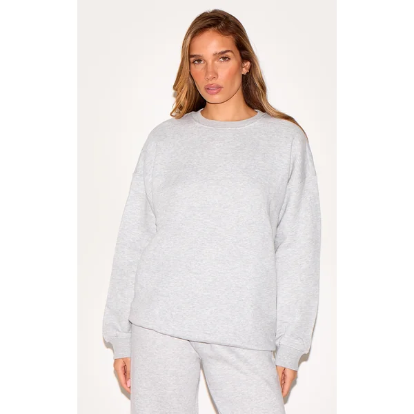 Ash Grey Longline Oversized Sweatshirt