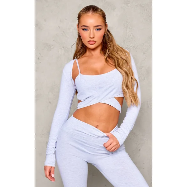 Ash Grey Marl Sculpt Yoga Shrug