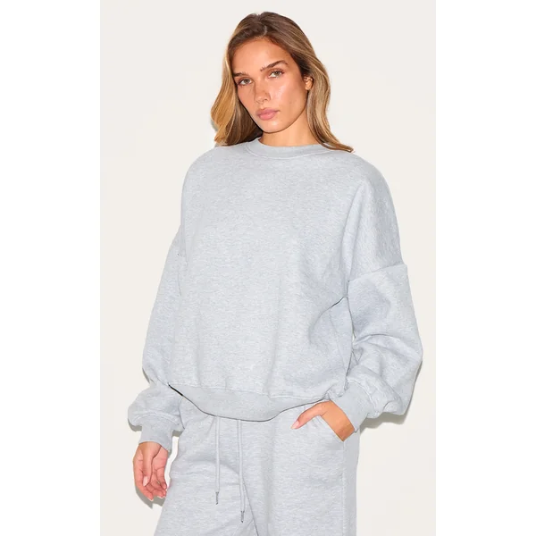 Ash Grey Oversized Long Sleeve Sweatshirt