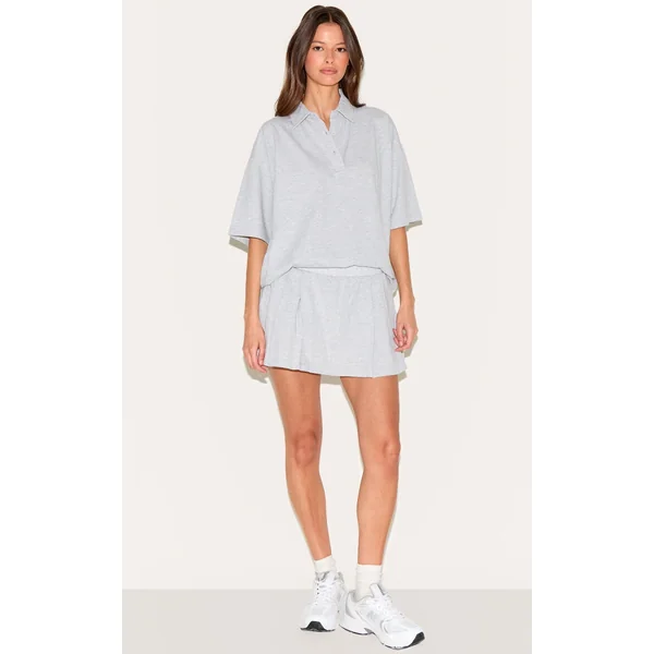 Ash Grey Pleated Mini Tennis Skort