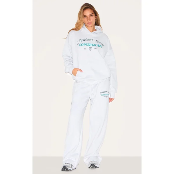 Ash Grey Premium New York Embroidered Straight Leg Sweatpant