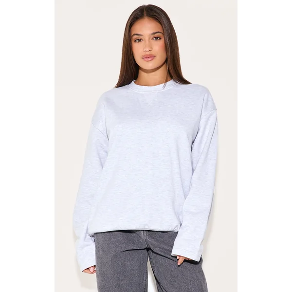 Ash Grey Premium Oversized Crew Neck Sweatshirt