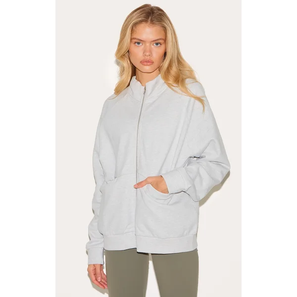 Ash Grey Premium Oversized Track Top