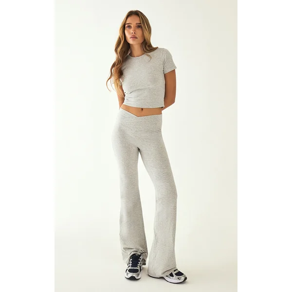 Ash Grey Sculpt Wrap Waist Yoga Pants