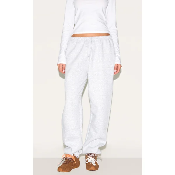 Ash Grey Straight Leg Cuffed Seam Detail Sweatpants