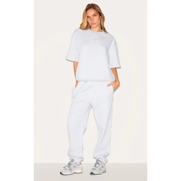 Ash Grey Sweat Cuffed High Waist Sweatpants