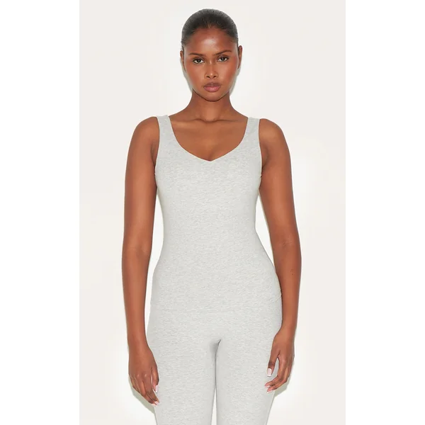 Ash Grey Ultimate Sculpt Padded Longline Sports Bra