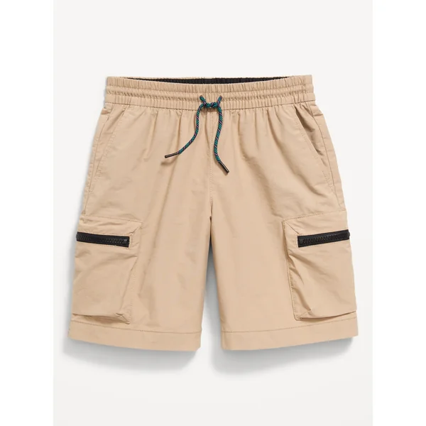 At Knee Zippered Cargo Pocket Tech Shorts for Boys - Shore Enough