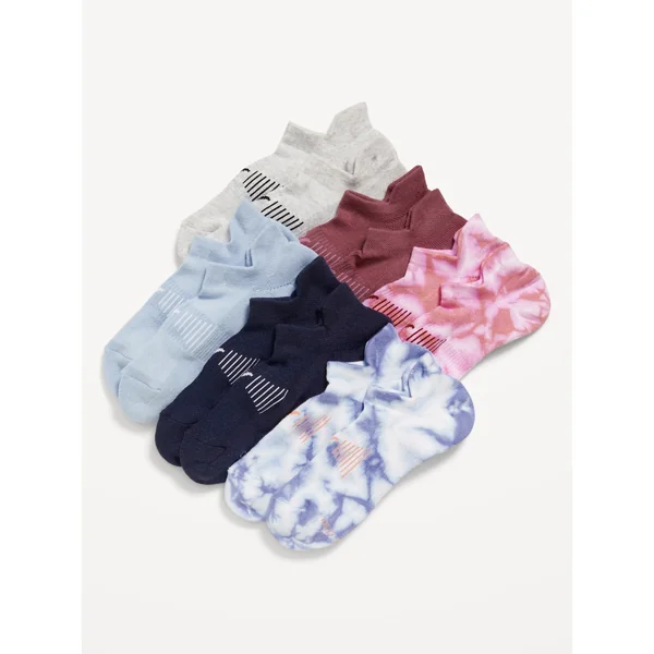 Athletic Ankle Socks 6-Pack for Women - Spring Tie-Dye