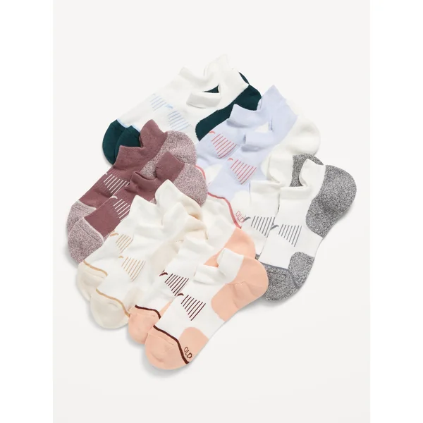 Athletic Ankle Socks 6-Pack for Women - Warm Colorblock