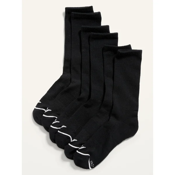 Athletic Crew Socks 3-Pack for Women - Black Jack