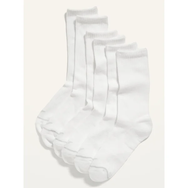 Athletic Crew Socks 3-Pack for Women - Bright White