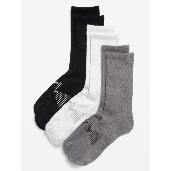 Athletic Crew Socks 3-Pack for Women - Neutral