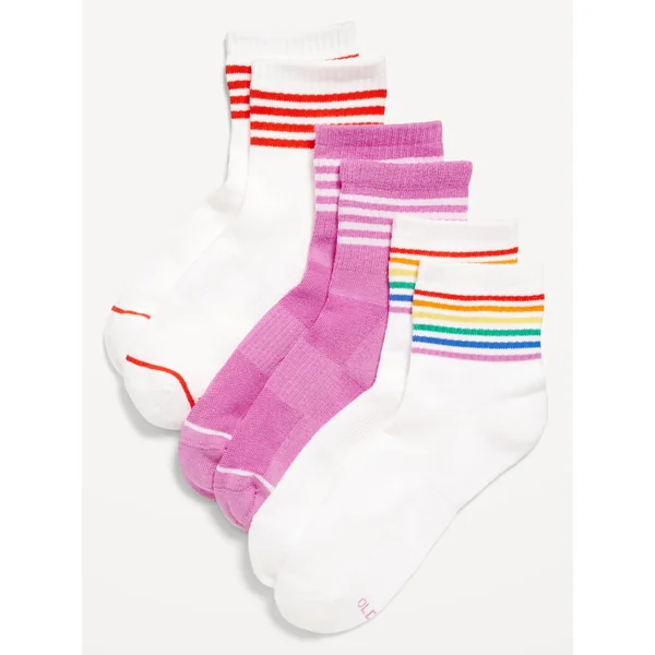 Athletic Quarter Crew Sock 3-Pack for Women - Born to Pride