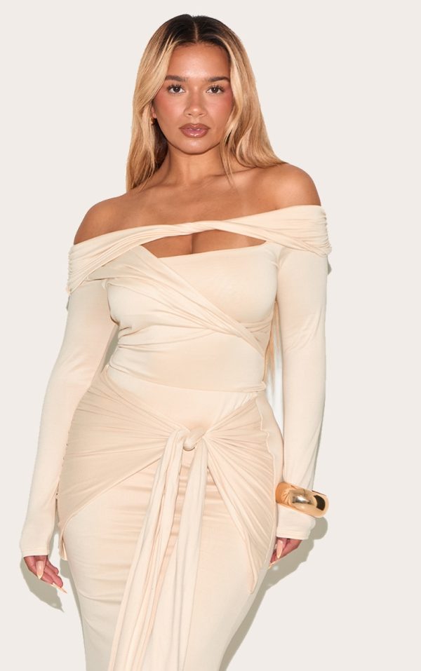 Shape Butter Cream Super Soft Bardot Twist Cut Out Bodysuit