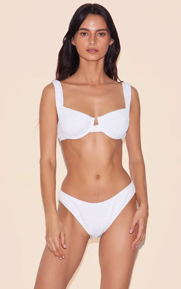 White Mini Crinkle Underwired Bikini Top