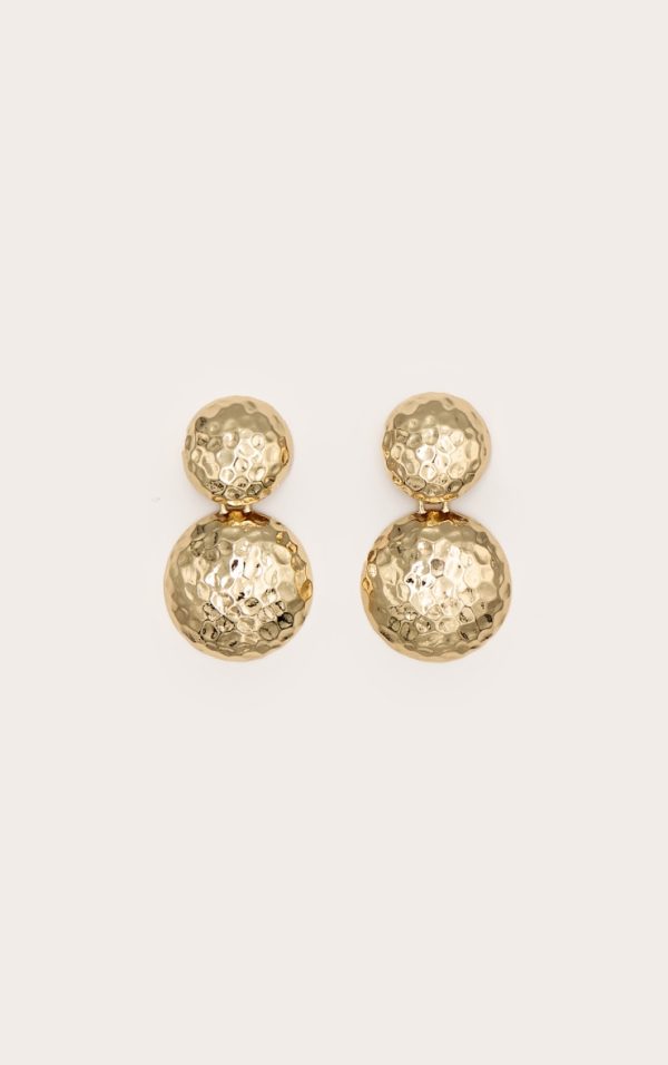 Gold Texture Statement Earrings