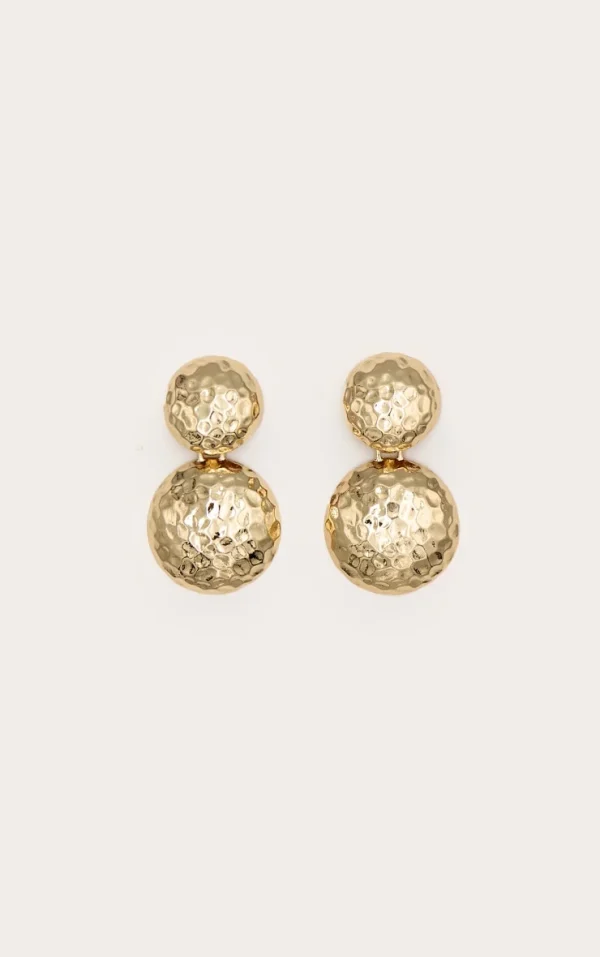 Gold Texture Statement Earrings