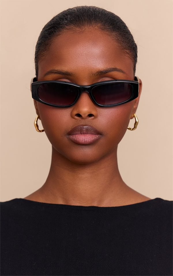 Black Cat Eye Slim Sunglasses