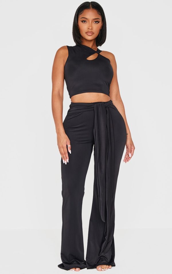 Shape Black Sculpt Wrap Waist Flared Pants