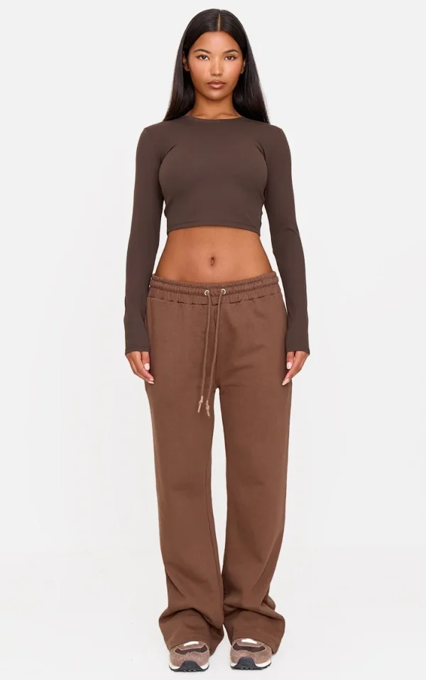 Chocolate Premium Fleeceback Wide Leg Sweatpants
