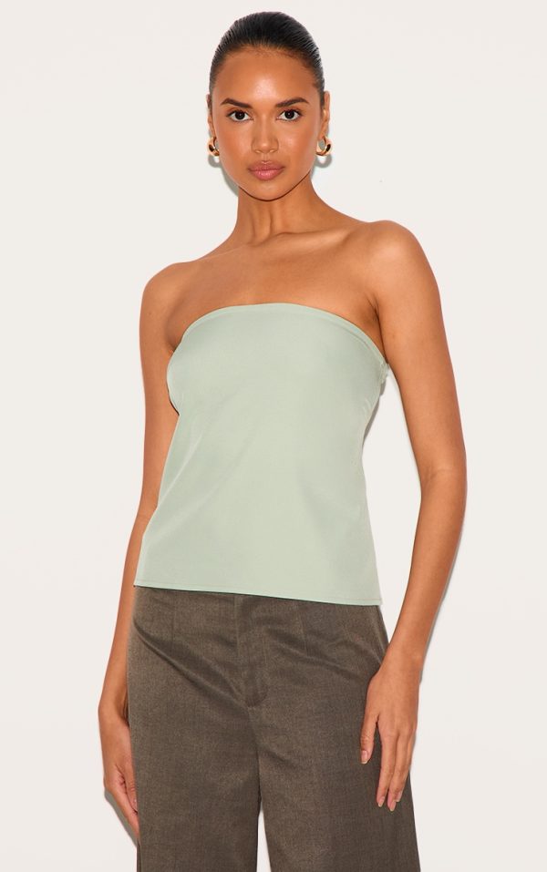 Sage Boxy Woven Bandeau