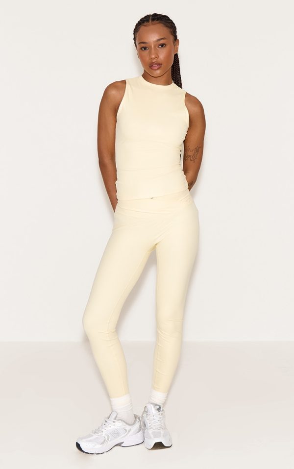 Petite Butter Cream Sculpt Wrap Waist Gym Legging