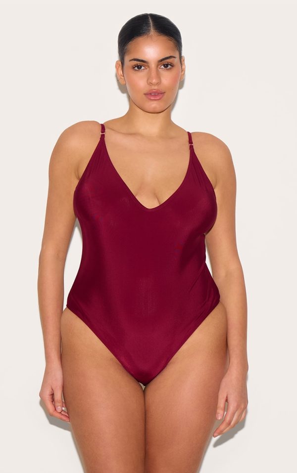 Plus Berry Basic Low Scoop Swimsuit
