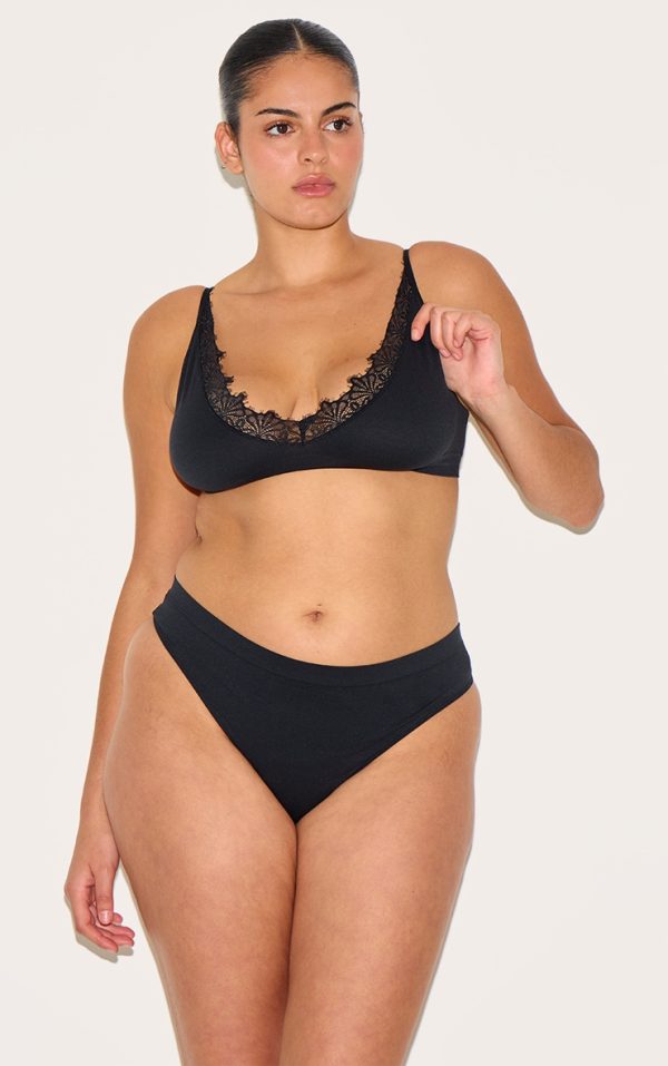 Plus Black Thong