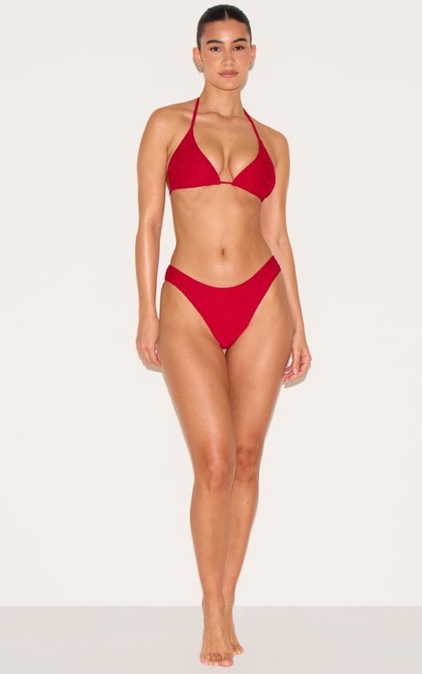 Red Lace Tie Side Bikini Bottoms